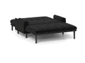 Black 2 Seater Sofa Sleeper With Recline Fuction Black Velvet Metal Primary Living Space Medium Soft Loose Back Pillow Top Arms Foam Fabric Metal 2 Seat