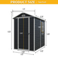 4X6Ft Resin Outdoor Storage Shed Kit Perfect To Store Patio Furniture,Black Black Plastic