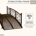 Outsunny 7' Metal Arch Garden Bridge With Safety Siderails, Decorative Arc Footbridge With Delicate Scrollwork 