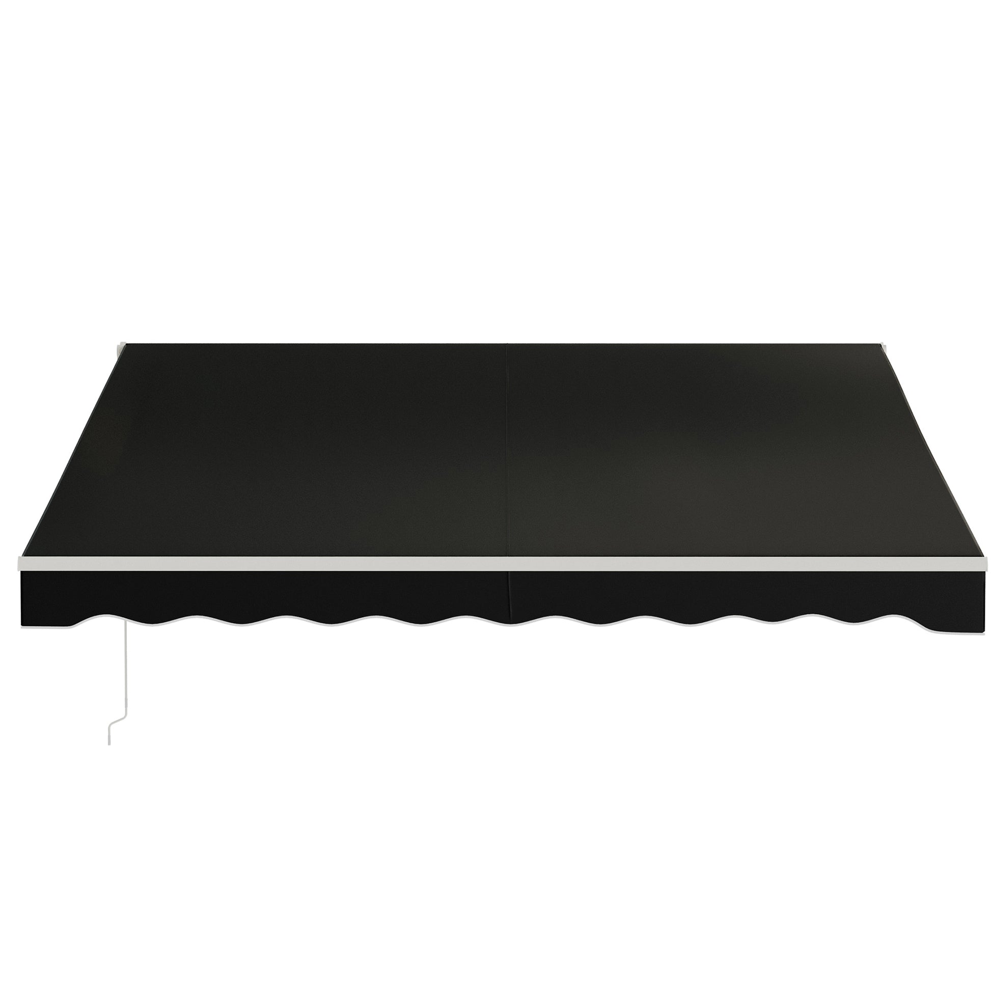 Outsunny 12' X 10' Electric Awning, Retractable Awning, Uv Protection Sun Shade Shelter With Remote Controller And Manual Crank Handle For Deck, Balcony, Yard, Black Black Aluminum
