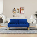 Roma 67.7'' 3 Seater Sofa Couch For Living Room, Modern Sofa,Small Couches For Small Spaces,Upholstered 3 Seater Couch For Bedroom, Apartment, Home Office, Tool Free Assembly,Blue Blue Velvet Wood