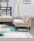 Modern Gorgeous 6Pcs Modular Set 4X Armless Chairs 2X Ottomans Living Room Furniture Blush Pink Morgan Fabric Couch Pink Primary Living Space Cushion Back Classic,Contemporary,Modern Modular
