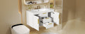 36'' Wall Mounted Bathroom Vanity With Resin Sink, Floating Bathroom Storage Cabinet With 2 Drawers, Solid Wood Bathroom Cabinet White Bathroom Modern Mdf