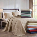 3 Piece Reversible Quilt Set Clay Red King Cal King Red Polyester