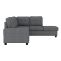 Modern Living Room 3 Piece Sectional Reversible Sofa Chaise Storage Ottoman Tufted Detail Dark Gray Microfiber Upholstered Drop Down Cup Holder Solid Wood Frame Furniture Dark Gray Microfiber Wood