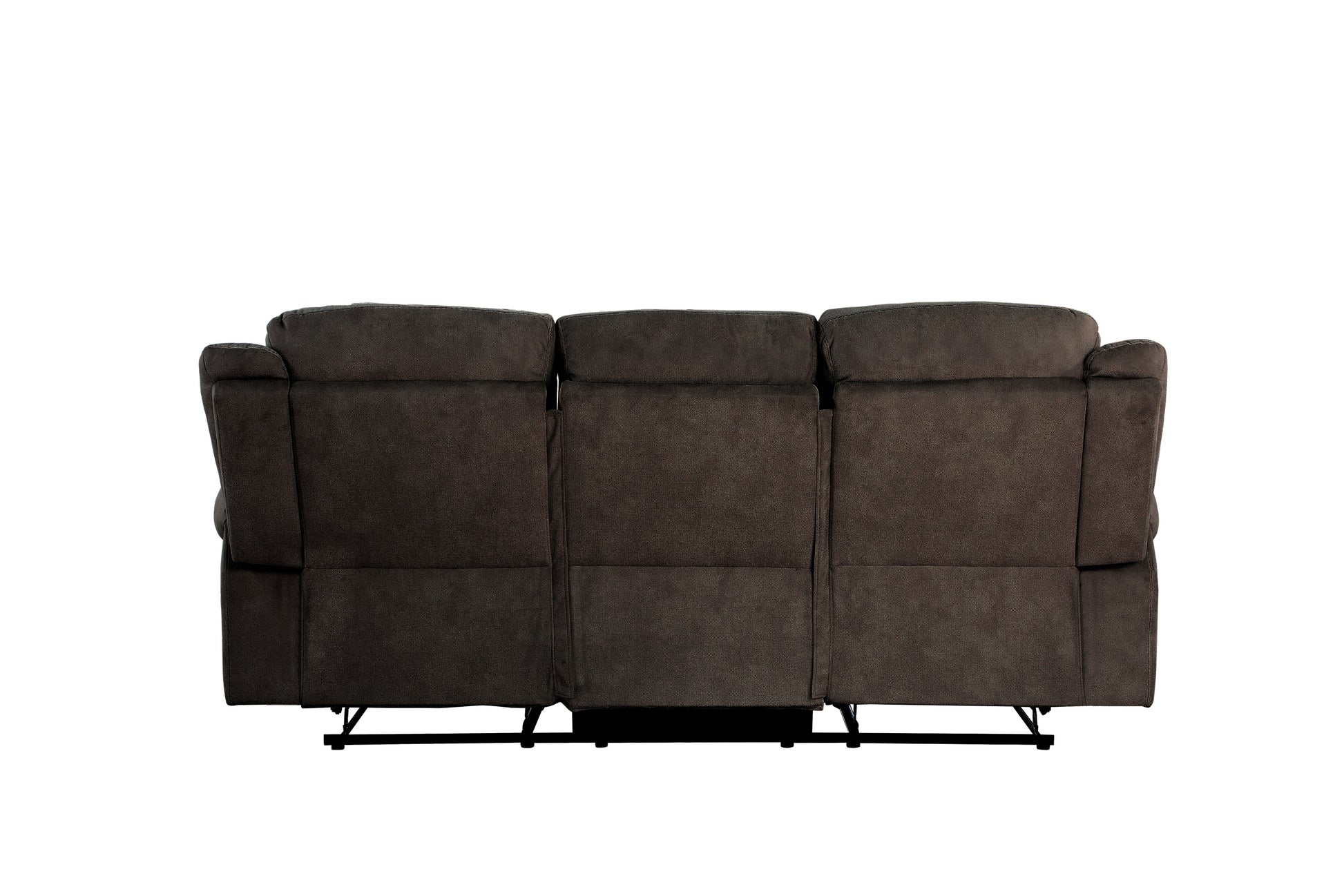 87 Inch 3 Seater Reclining Sofa, Velvet, Espresso Brown Brown Wood Metal