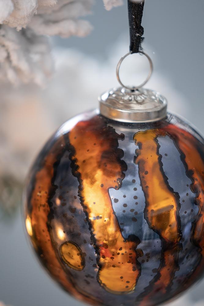 D3.9" Christmas Ball Ornaments, Glass Decorative Hanging Ball Christmas Tree Ornaments For Holiday Party Decorations, Set Of 6 Multi Glass