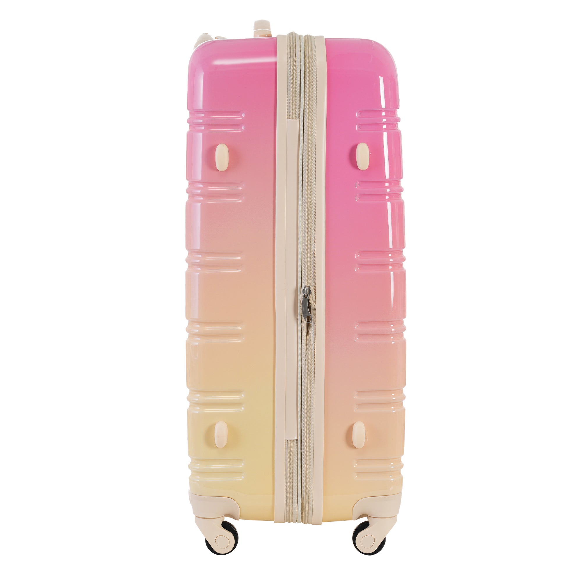 Hardshell Luggage Sets 3 Piece Gradient Color Expandable Suitcase With Spinner Wheels And Tsa Lock Lightweight 20" 24" 28" Available,Pink And Yellow Yellow Red Abs