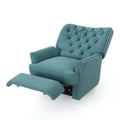 Indulge In Supreme Comfort: Electric Recliner Chair With Elegant Copper Accents And Soft Teal Upholstery Teal Fabric