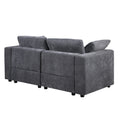 Modular Sectional Sofa, 2 Piece Sectional Sofa Set, Two Corner Chairs, Chenille Grey Grey Fabric 2 Seat