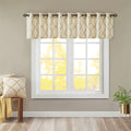 Fretwork Print Grommet Top Window Valance Beige Gold 50X18
