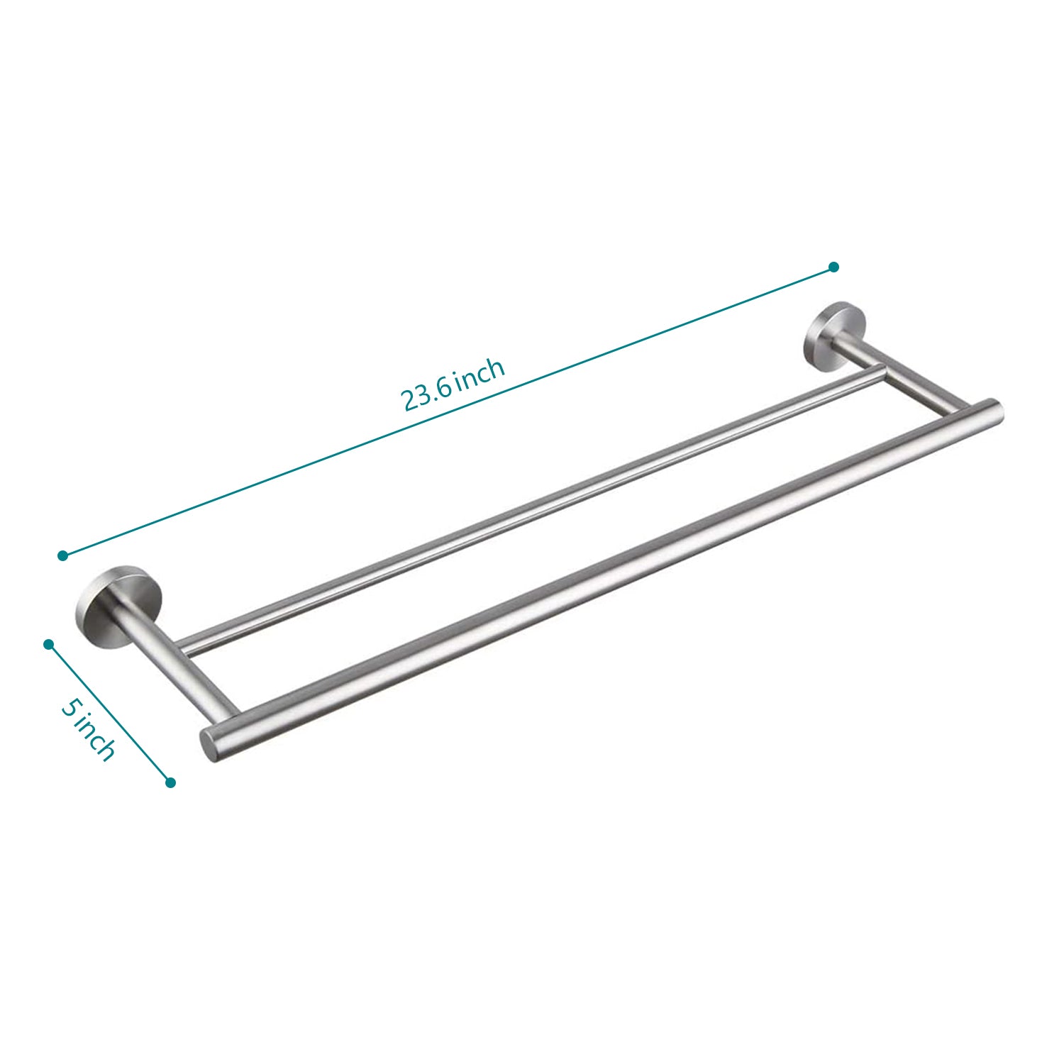 23.6'' Towel Bar Wall Mounted Brushed Nickel Stainless Steel