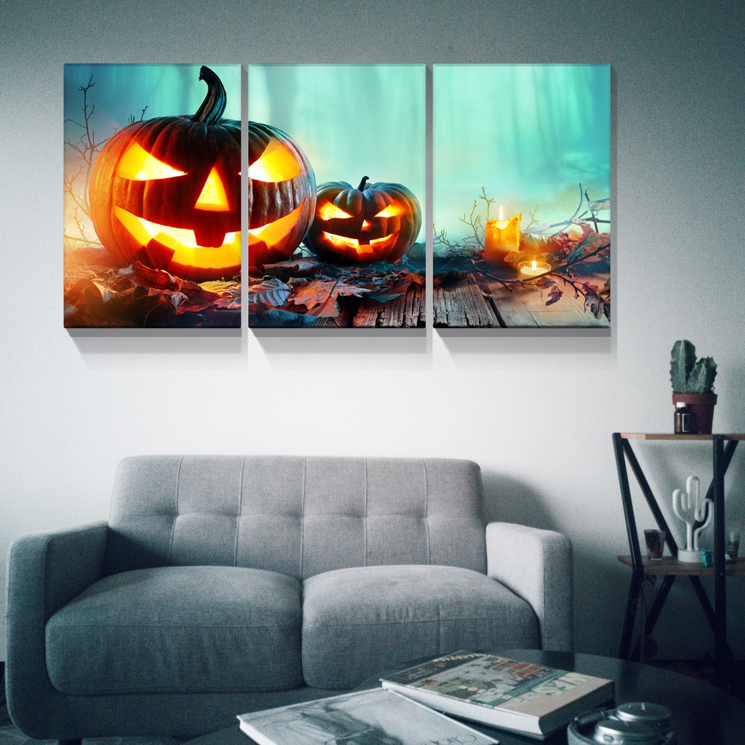 3Pcs Drop Ping Halloween Canvas Wall Art Pumpkin Hanging Wooden Hanging Ghost Halloween Decorations Artwork Modern Picture Gift Poster For Home Wall Decor Framed 1624Inch Thickness 1.5Inch Wrapped Canvas Multicolor Halloween Renaissance Modern Canvas