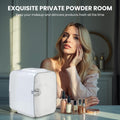 Mini 4L 6 Can, Small Refrigerator For Bedroom, Office, Dorm And Car Portable Cooler & Warmer Compact Fridge For Beverage, Skincare And Food, Marble White Marble Plastic