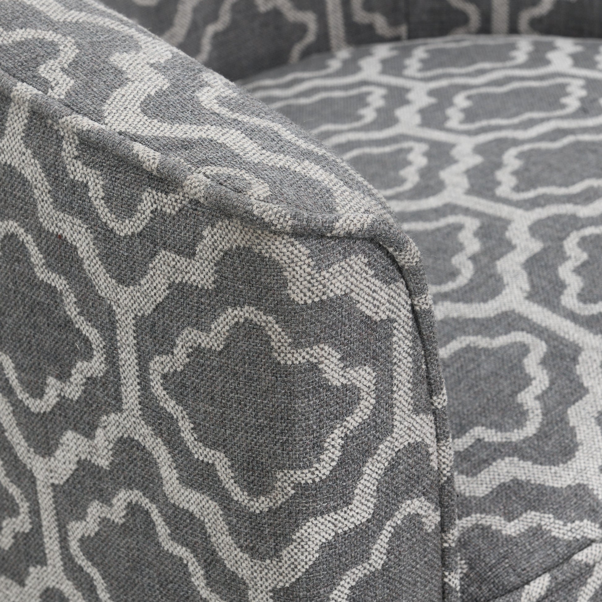Little Gray Abstract Swivel Accent Chair Gray Foam Engineered Wood