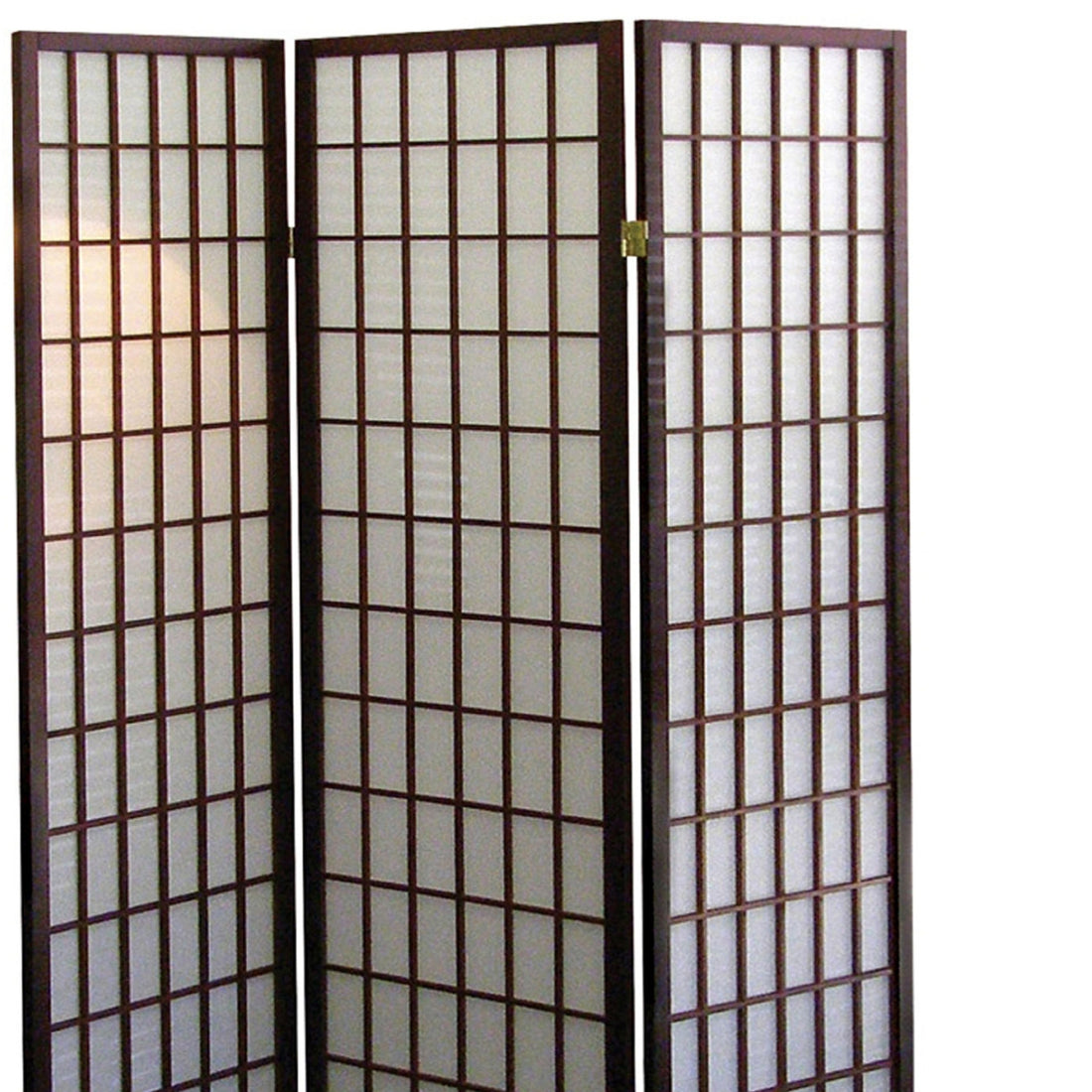 70" Tall 3 Panel Screen Room Divider, Japanese Style With Cherry Finish Cherry Wood