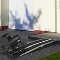 Homcom Portable Wheelchair Ramp For Home, Threshold Handicap Ramp 8' Black Aluminum