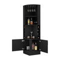 Syrah Corner Bar Cabinet Black Particle Board Particle Board