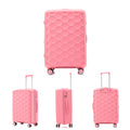 Pp Luggage Sets 3 Piece 20 24 28 , Expandable Carry On Luggage With Tsa Lock Airline Approved, Pp Materials Hard Shell And Lightweight Suitcase With Spinner Wheels Pink Pink Polypropylene