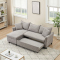 This 80 Inch Gray Corduroy L Shaped Sofa Comes With Two Small Throw Pillows That Can Be Converted Into A Sofa Bed For Storage Gray Corduroy 3 Seat