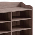 Entry Bench Shoe Rack With Nine Storage Shelves With Top Open Shelf In Dark Taupe Taupe Mdf