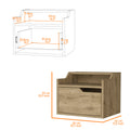 Florence Floating Nightstand With Drawer And Dual Shelf Display Beige 1 Drawer Bedroom Rectangle Modern Shelf Mdf Engineered Wood