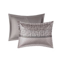 7 Piece Jacquard Comforter Set Grey Taupe Queen Queen Grey Taupe Polyester