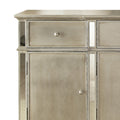 Rectangular Wood And Mirror Server With 3 Drawers And 4 Compartments, Gold Gold Wood