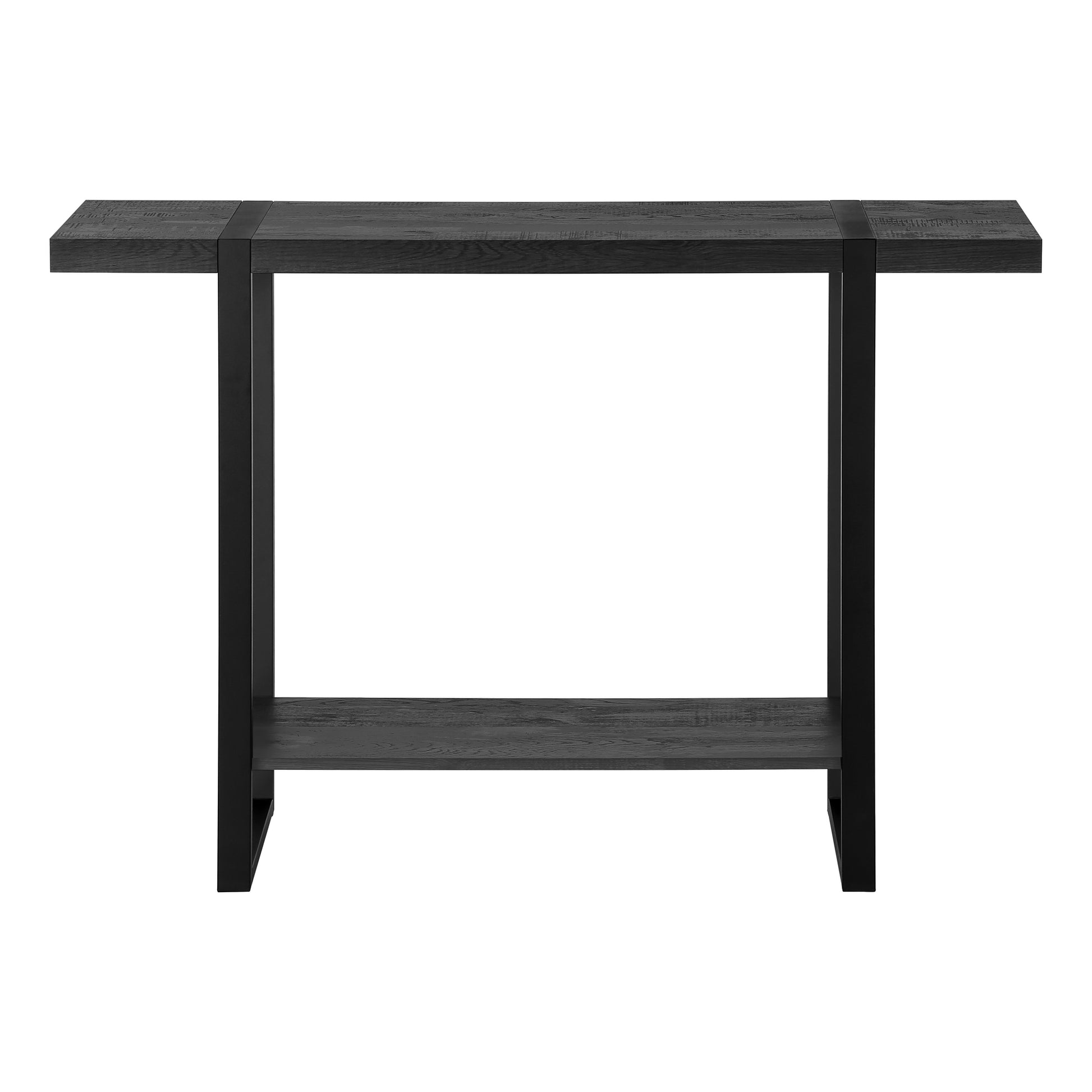 Accent Table, Console, Entryway, Narrow, Sofa, Living Room, Bedroom, Black Laminate, Black Metal, Contemporary, Modern Black Mdf