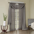 Solid Crushed Curtain Panel Pair 2 Pcs Window Panels Grey Polyester