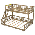 Twin Xl Over Queen Bunk Bed With Ladder And Guardrails, Walnut Expected Arrival Time: 10.27 Box Spring Not Required Twin Xl Walnut Wood Bunk Solid Wood Mdf