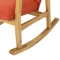 Solid Wood Rocking Chair Orange Fabric