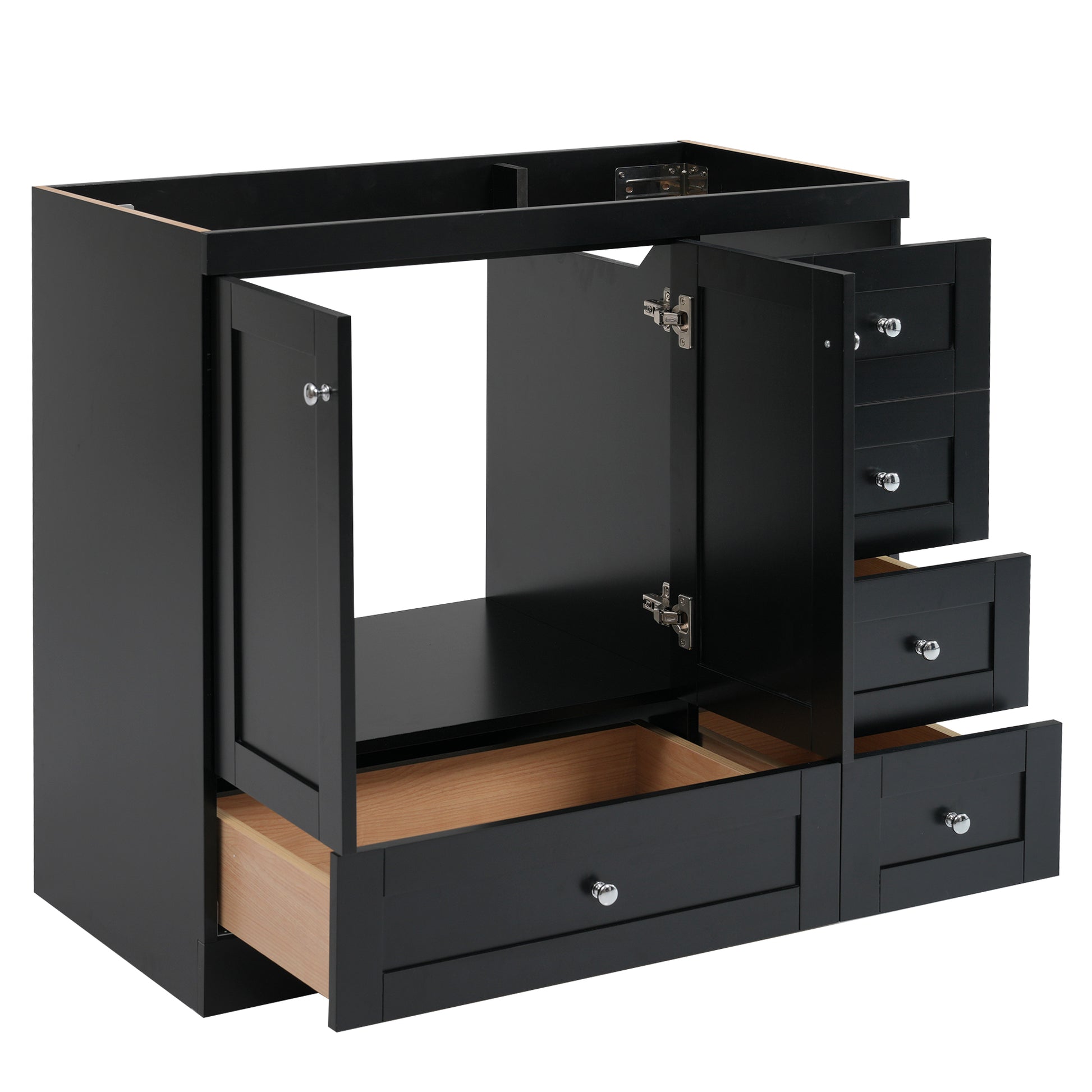 Cabinet Only 36" Black Bathroom Vanity Sink Not Included Black Bathroom Mdf