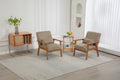 Leisure Chair With Solid Wood Armrest And Feet, Leisure Chair, Wood Frame, Velvet, Solid Rubber Wood Legs, Mid Century Modern Accent Chair, For Living Room Bedroom Studio Chair,Two Packs Camel Corduroy