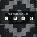 Outsunny Reversible Outdoor Rug, 9' X 18' Waterproof Plastic Straw Floor Mat, Portable Rv Camping Carpet With Carry Bag, Large Floor Mat For Backyard, Deck, Picnic, Beach, Black & Gray Geometric Multicolor Polypropylene