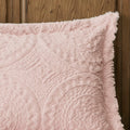 Embroidered Medallion Faux Fur Ultra Plush Comforter Mini Set Twin Blush Polyester