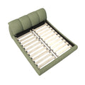 King Size Luxury Upholstered Platform Bed With Oversized Padded Backrest And Solid Wood Frame,Suitable For Multiple Heights Of Mattresses,Green Old Sku:W1885S00019 Box Spring Not Required King Green Wood Pine Solid Wood