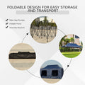 Outsunny 10' X 20' Pop Up Canopy Tent With Sidewalls & Doors, Instant Tents For Parties With Wheeled Carry Bag, Height Adjustable, For Outdoor, Garden, Patio, Blue Dark Blue Steel