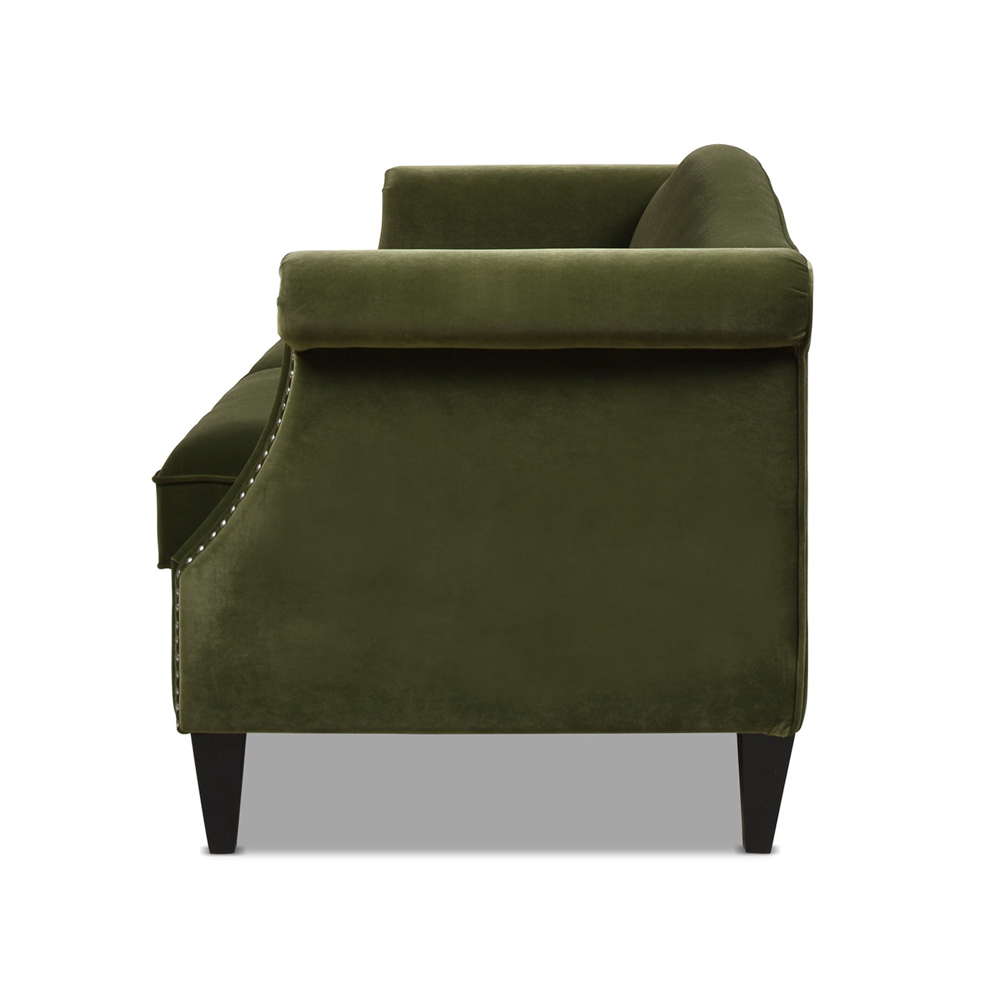 Elaine 77" Camel Back Small Space Sofa, Olive Green Performance Velvet Olive Green Foam Velvet 3 Seat