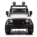 Licensed 2015 Land Rover Defender 90,24V Kids Ride On Xxl Car W Parents Control,2Wd,Four Wheel Suspension,Bluetooth,Mp3,Music,Power Display,Led Lights,Speeds 1.86 3.11Mph For Kids 3 7. White Polypropylene