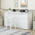 Twin Size Murphy Bed With Drawers, Cabinets And Usb Ports,White Twin White Mdf Lvl