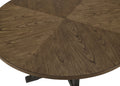 Brown Gray Finish Round Table Top Upholstered Seats Chair Wooden Dining Room Furniture 7Pc Set Solid Wood Wood Wood Grey Brown Gray Seats 4 Wood Dining Room Traditional,Vintage Rectangular Round Dining Table With Chair Wood