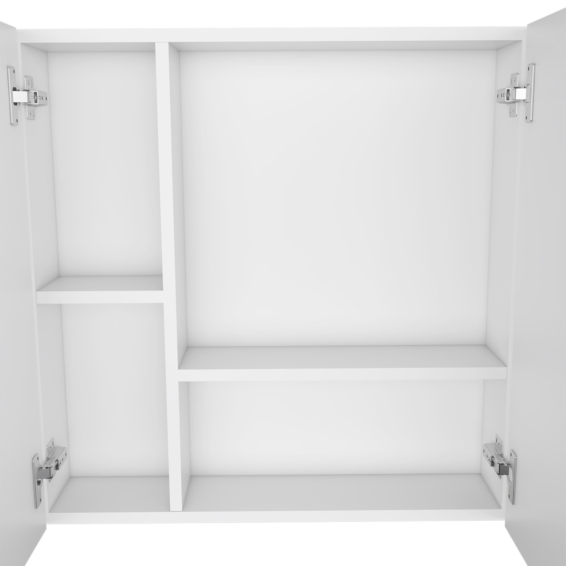 Medicine 23H" Double Door Cabinet,Four Interior Shelves, White White Particle Board Particle Board