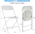 10 Pcs Folding Chair Plastic, Foldable Stackable Portable Seat With Metal Frame 330Lb Capacity, Outdoor Indoor Commercial For Party, Wedding, Event, Office, Patio, Picnic, Kitchen, White White