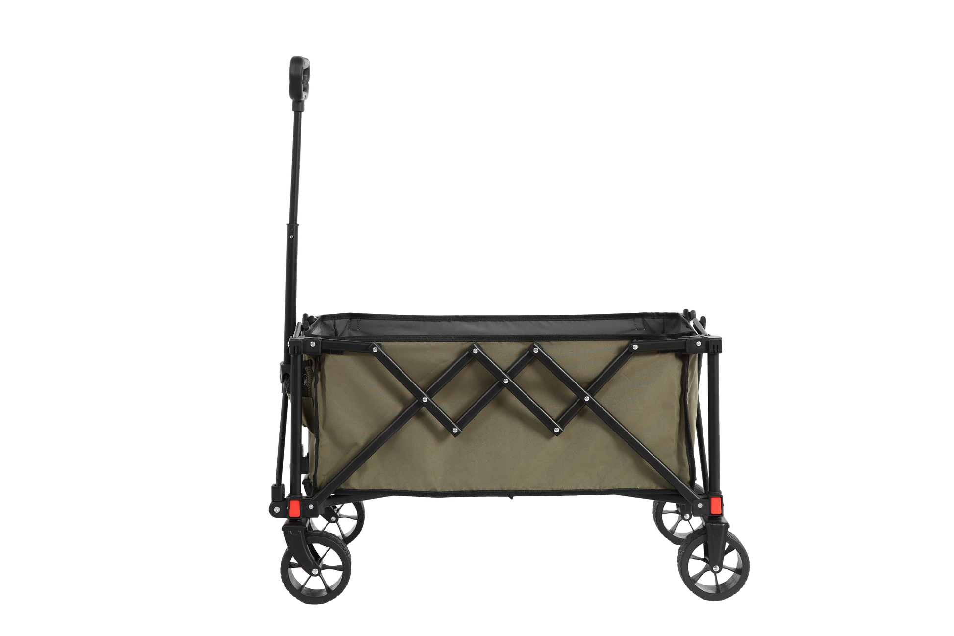 Folding Wagon Carts,Folding Wagon Cart With All Terrain Wheels,Heavy Duty Garden Carts With Adjustable Handle,Outdoor Utility Wagon For Camping Shopping Sports Fishing Army Green Army Green Steel