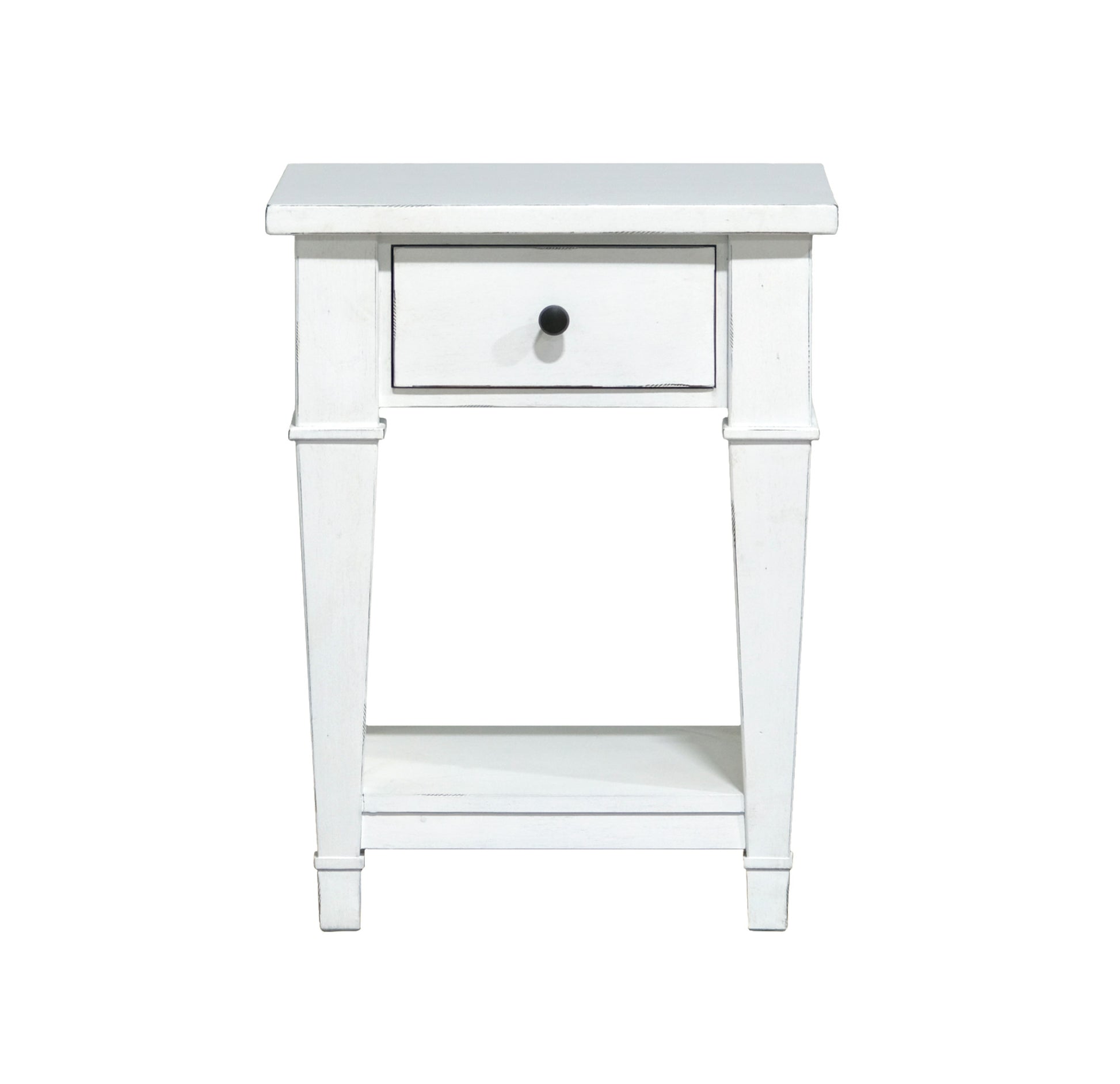 Coastal White 1 Drawer Nightstand White Engineered Wood