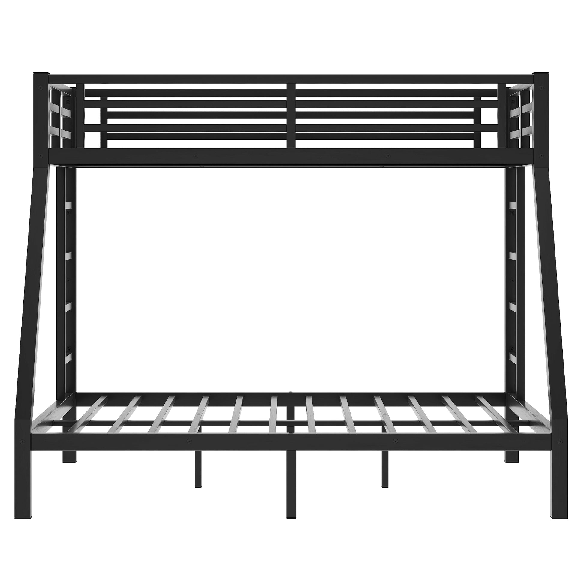 Metal Twin Xl Over Queen Bunk Bed For Teens And Adults,Space Saving Noise Reduced No Box Spring Needed, Old Sku W1307S00019 Twin Xl Black Metal