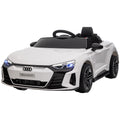 Aosom Kids Ride On Car, 12V Licensed Audi Rs E Tron Gt 3.1 Mph Electric Car For Kids, Ride On Toy For Boys And Girls With Remote Control, 4 Wheels With Suspension, Horn, Music, Lights, White White Iron Plastic