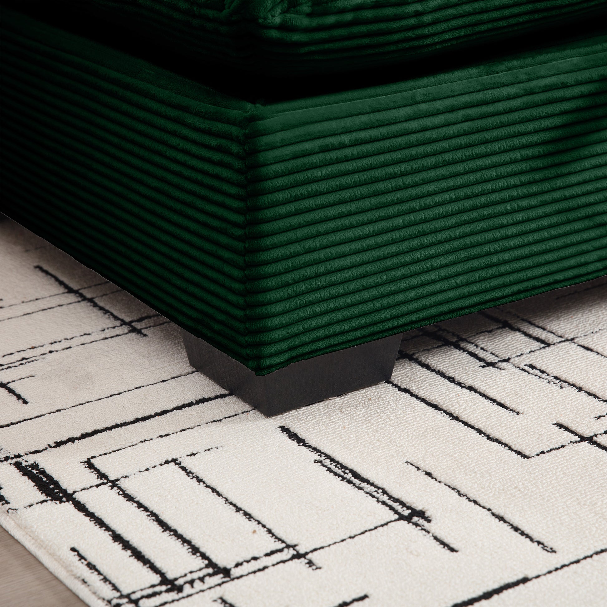 Green Corduroy Sofa Couch, Modular Couch With Storage Ottoman, Couch Deep Seat Couches For Modern Living Room Apartment Office Green Corduroy 1 Seat