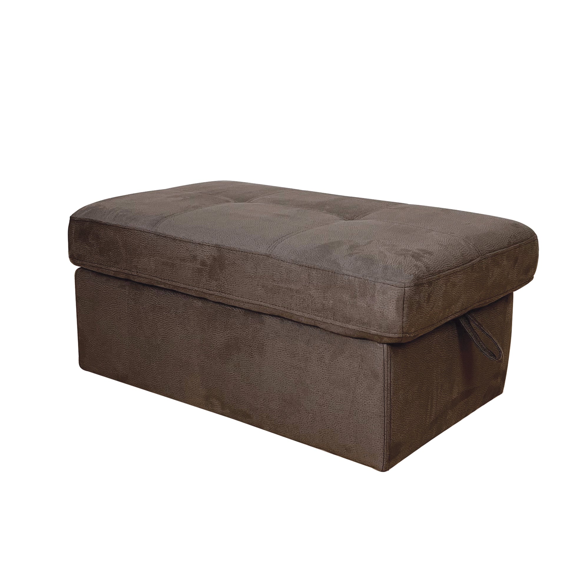 Brown Storage Ottoman Brown Wood Primary Living Space Backless Solid Brown Rectangle Armless With Storage Wood Fabric